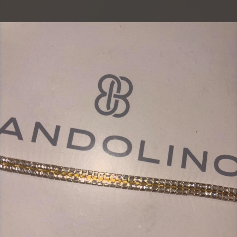 Two-Tone Gold and Silver cz bling Bracelet